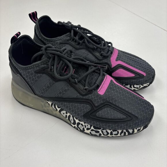 Adidas ZX 2K Boost Sneakers Women's Size 8.5 Running Shoes Leopard Gray/Purple - Picture 2 of 8